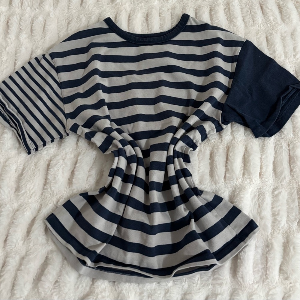 Nautical Striped Shirt in Navy and Beige